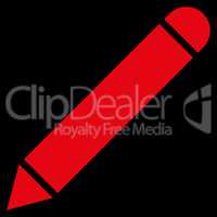 Pencil flat red color icon
