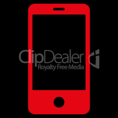 Smartphone flat red color icon