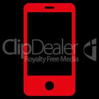 Smartphone flat red color icon