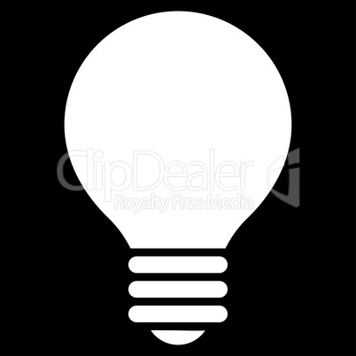 Electric Bulb flat white color icon