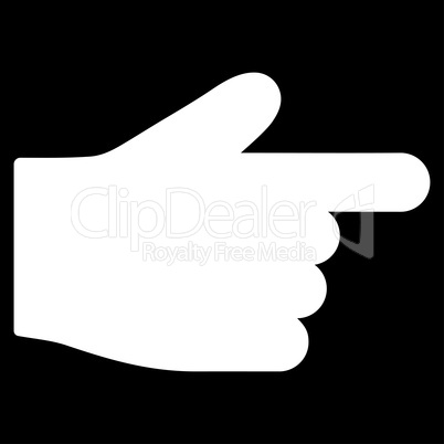 Index Finger flat white color icon