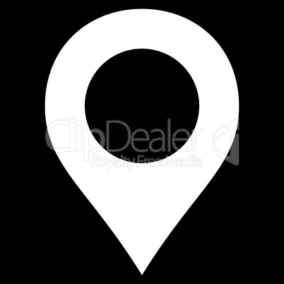 Map Marker flat white color icon