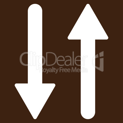 Arrows Exchange Vertical flat white color icon