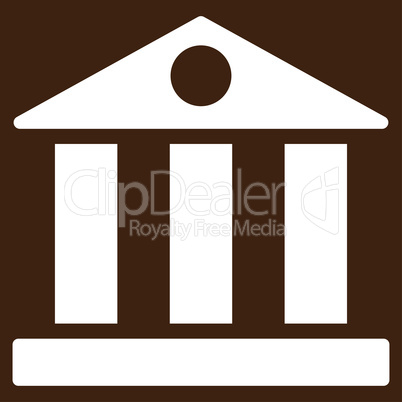 Bank flat white color icon