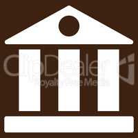 Bank flat white color icon