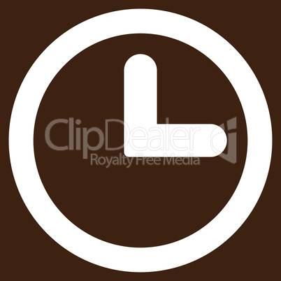 Clock flat white color icon