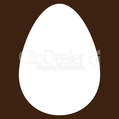 Egg flat white color icon
