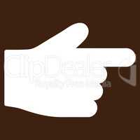 Index Finger flat white color icon