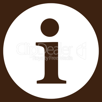 Information flat white color icon