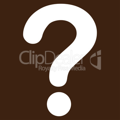 Question flat white color icon