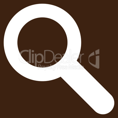 Search flat white color icon