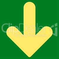 Arrow Down flat yellow color icon