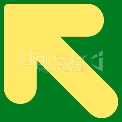 Arrow Up Left flat yellow color icon