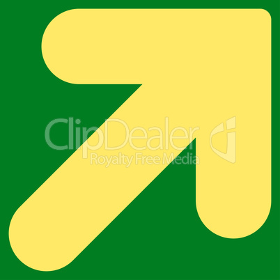 Arrow Up Right flat yellow color icon