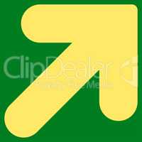 Arrow Up Right flat yellow color icon
