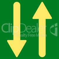 Arrows Exchange Vertical flat yellow color icon