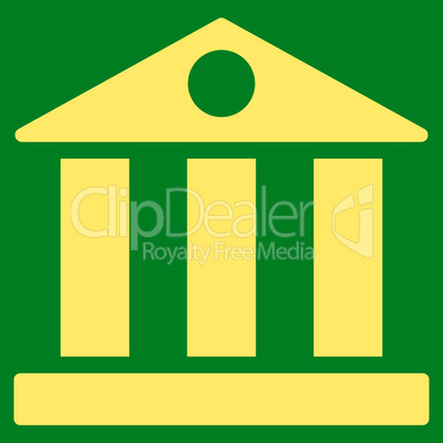 Bank flat yellow color icon