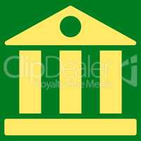Bank flat yellow color icon
