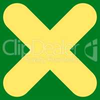 Cancel flat yellow color icon