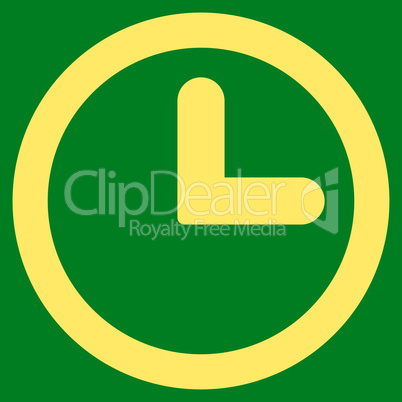 Clock flat yellow color icon