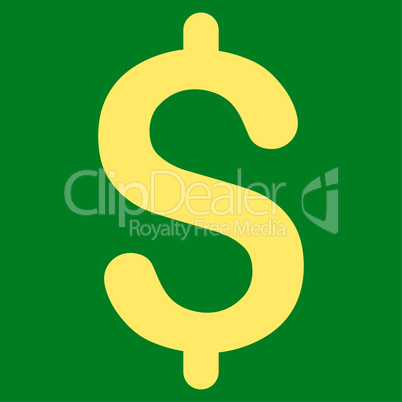 Dollar flat yellow color icon