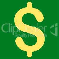 Dollar flat yellow color icon
