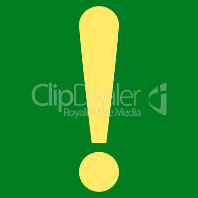 Exclamation Sign flat yellow color icon