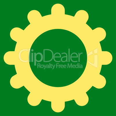 Gear flat yellow color icon