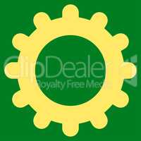 Gear flat yellow color icon