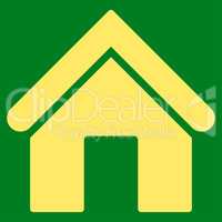 Home flat yellow color icon