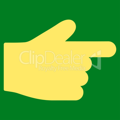 Index Finger flat yellow color icon