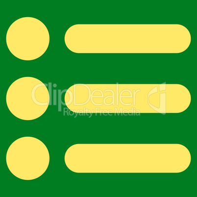 Items flat yellow color icon