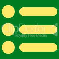 Items flat yellow color icon