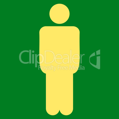 Man flat yellow color icon