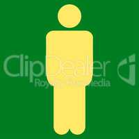 Man flat yellow color icon