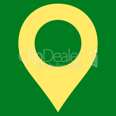 Map Marker flat yellow color icon