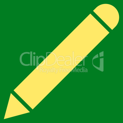 Pencil flat yellow color icon