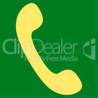 Phone flat yellow color icon