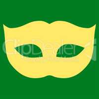 Privacy Mask flat yellow color icon