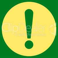 Problem flat yellow color icon