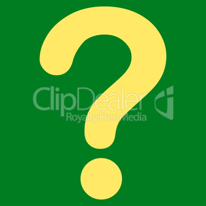 Question flat yellow color icon