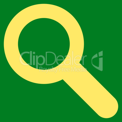 Search flat yellow color icon