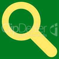 Search flat yellow color icon