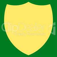 Shield flat yellow color icon