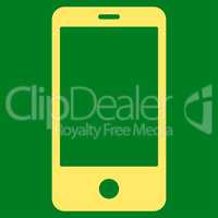 Smartphone flat yellow color icon