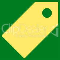 Tag flat yellow color icon