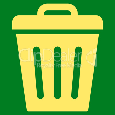 Trash Can flat yellow color icon