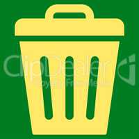 Trash Can flat yellow color icon