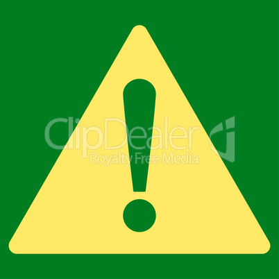 Warning flat yellow color icon