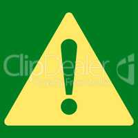 Warning flat yellow color icon